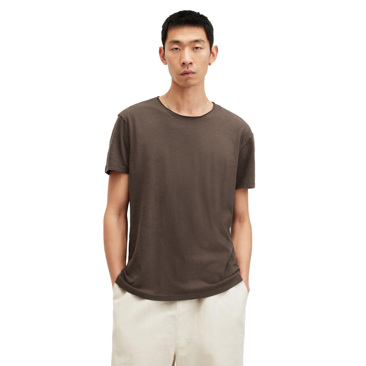 AllSaints Figure Crew Neck Raw Edge T-Shirt